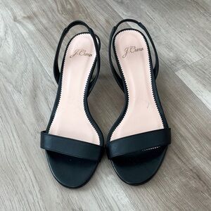 J. Crew Black Minimalist Slingback Sandals